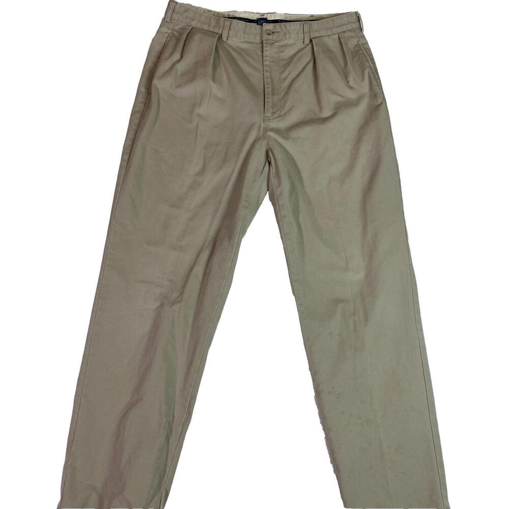 Vintage Polo Ralph Lauren Pleated Khaki Pants RN 41318 100% Cotton 38x34‎